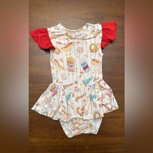 Sweet Bat Clothing Playful Baseball Snack Print Baby Twirl